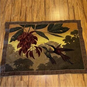 Hummingbird Wall Hanging Tapestry. Moody Decor. 50 x 34”